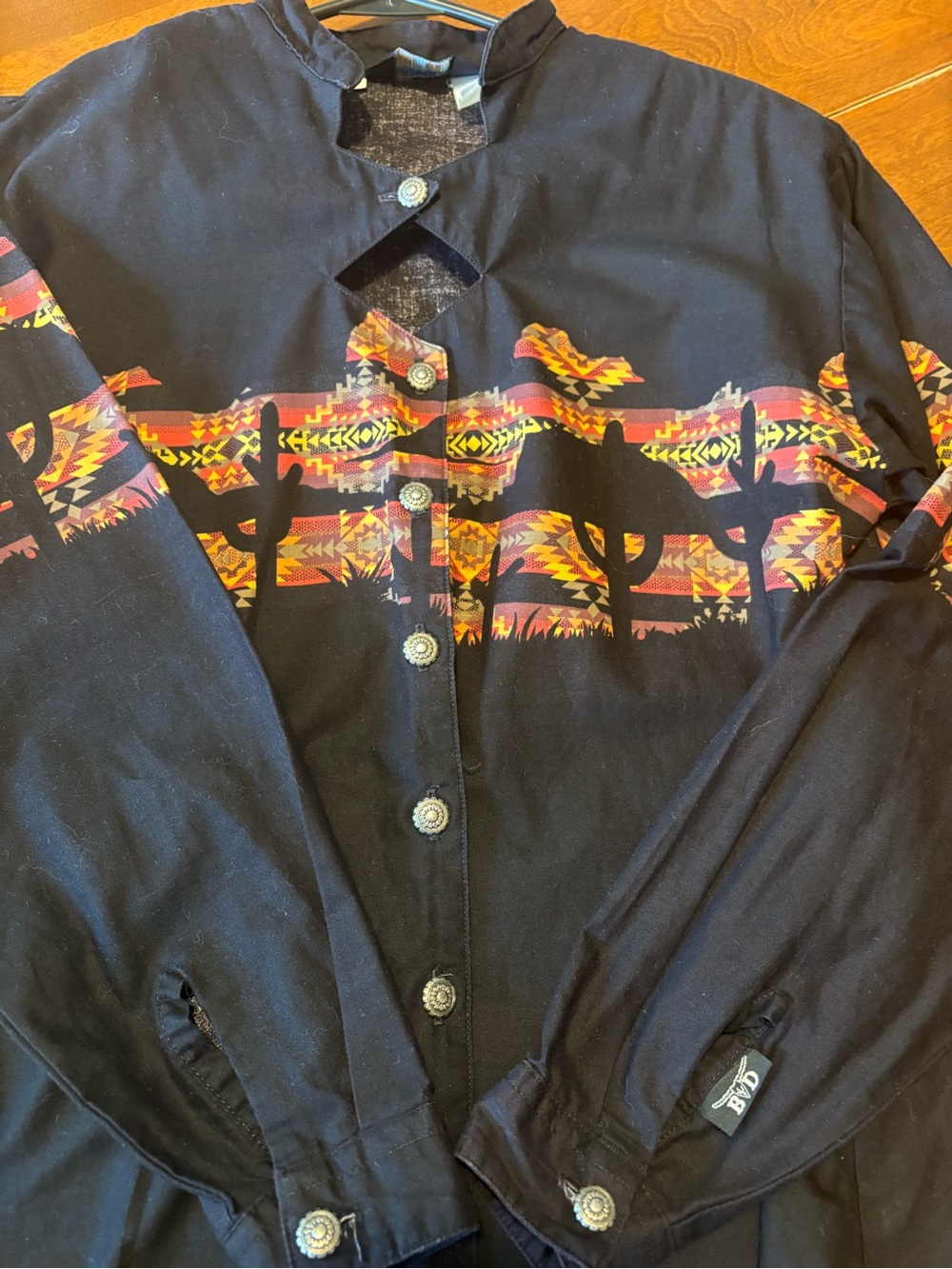 Vintage Brooks & Dunn Pendleton Style Southwestern Aztec Snap Button Shirt Small - Picture 3 of 7